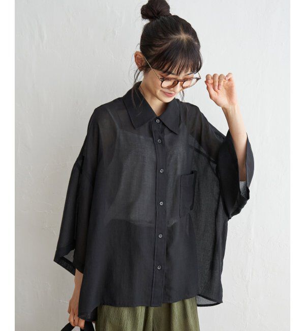 Lbc with Life「シアーボックスシルエットシャツ」|シャツ・ブラウス|
