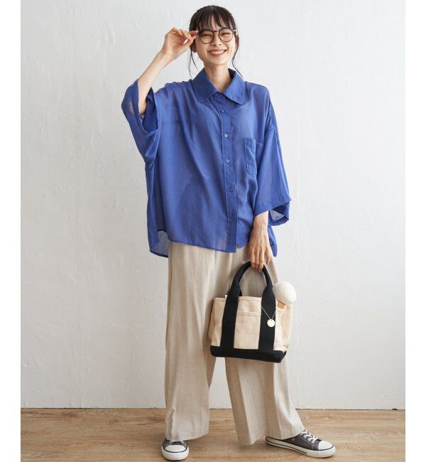 Lbc with Life「シアーボックスシルエットシャツ」|シャツ・ブラウス|