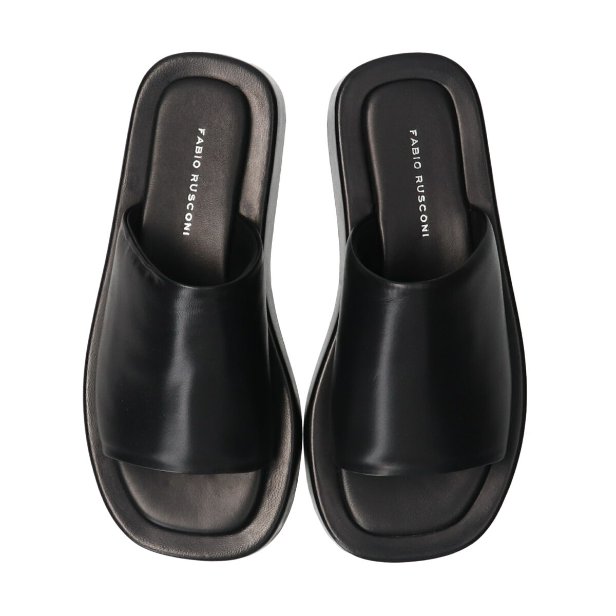 FABIO RUSCONI 「【FABIO RUSCONI】スクエアトウ厚底スライドサンダル」|サンダル|