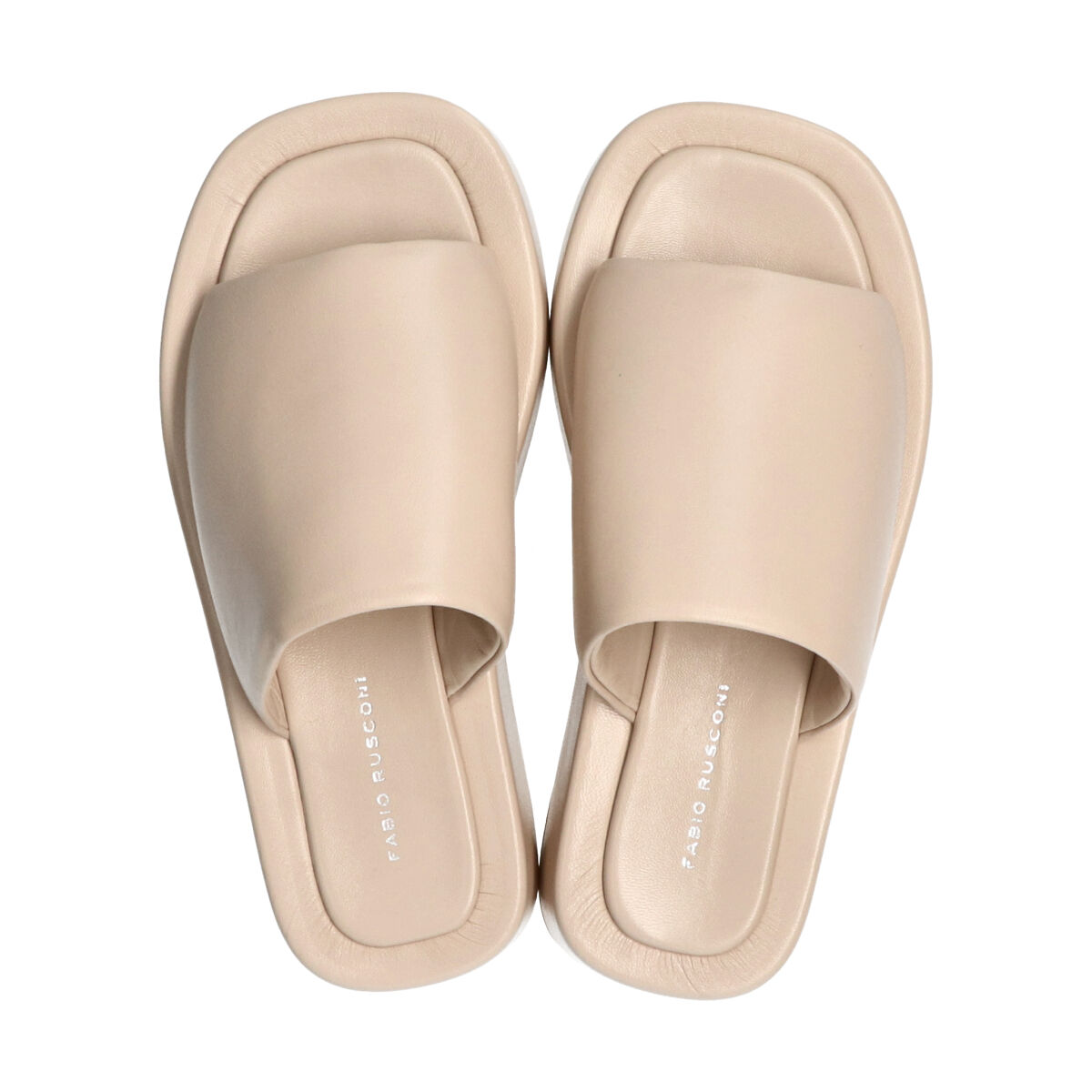 FABIO RUSCONI 「【FABIO RUSCONI】スクエアトウ厚底スライドサンダル」|サンダル|