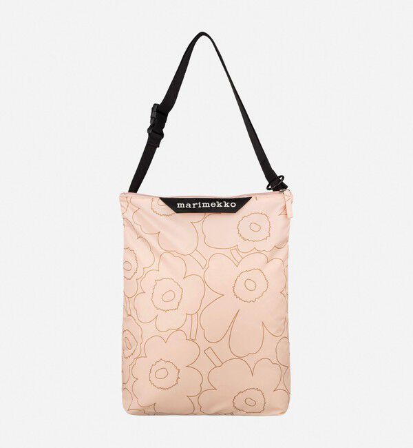Marimekko「【日本限定】Neat Crossbody Piirto Unikko M ショルダーバッグ」|ショルダー・メッセンジャー|ﾗｲﾄﾋﾟﾝｸ&times;ﾍﾞｰｼﾞｭ