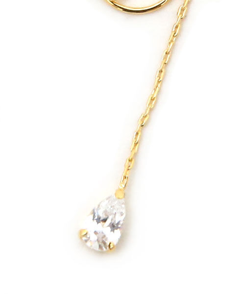 colleca la「ループフィット・小粒ストーンのチェーンイヤリング」|イヤリング|