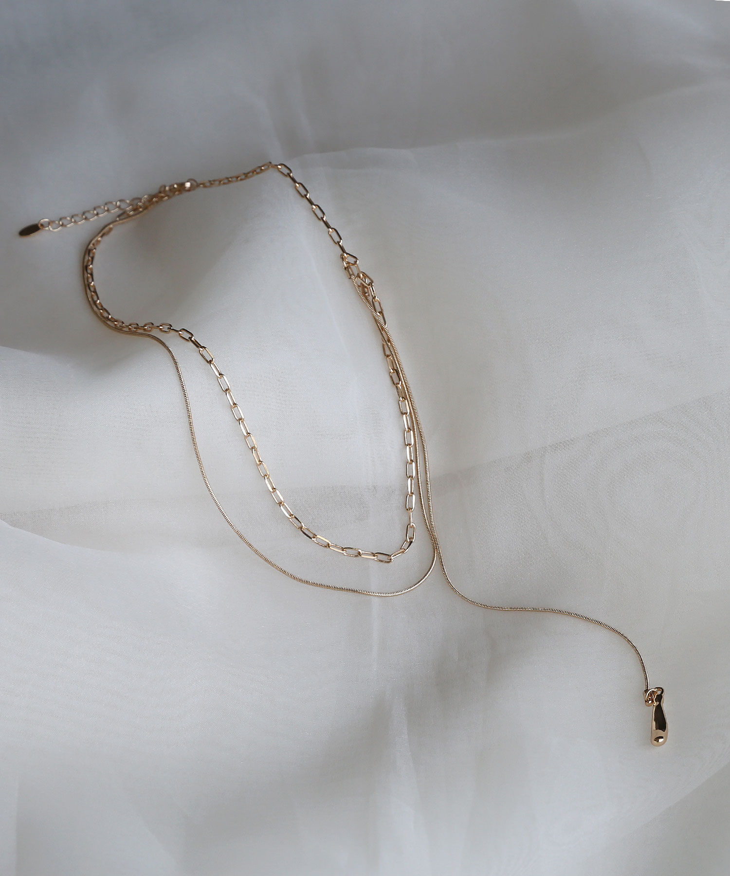 colleca la「サイドハンギング チェーンネックレス」|ネックレス|ゴールド