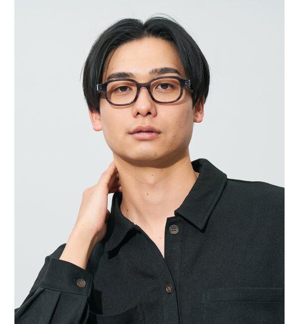  「ウエリントン型メガネ｜読書 レディース 女性用 大人可愛い 大理石｜Zoff｜CHIC レンズ交換券付」|メガネ|グレー