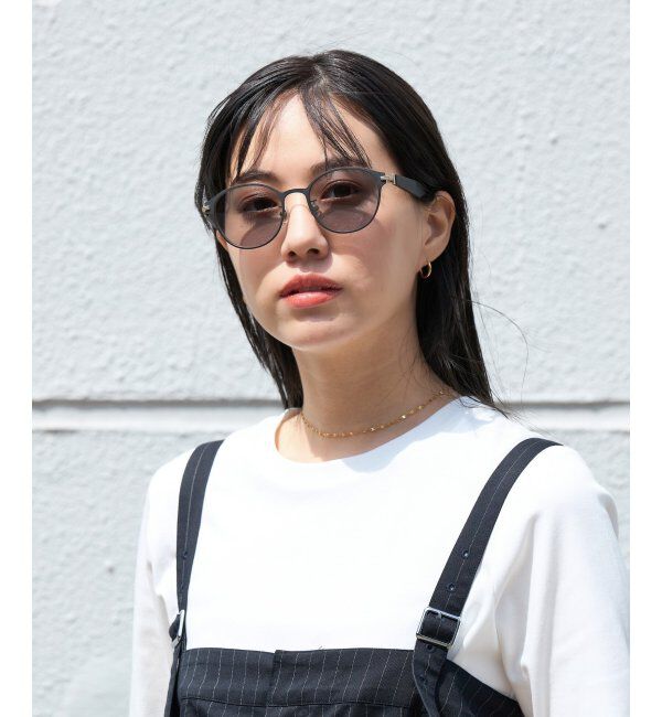  「SUNCUTGlasses/UV100%CUT サングラス レザー調 ラバーテンプル 紫外線対策 UV対策 UVカット ズレ落ち防止」|サングラス|