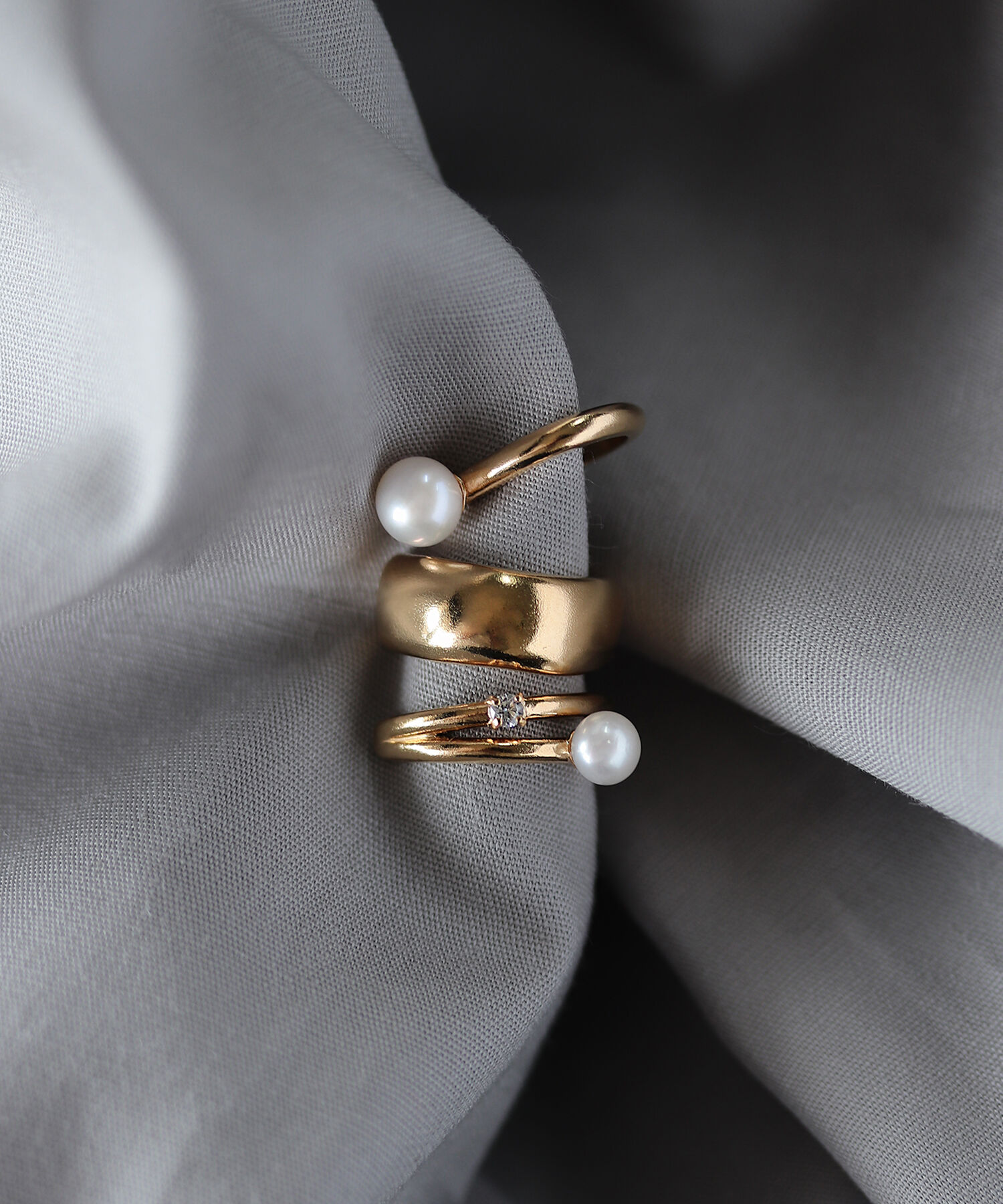  「silver925 プチニュアンス ボリューム イヤーカフ (ニッケルフリー)」|イヤーカフ|