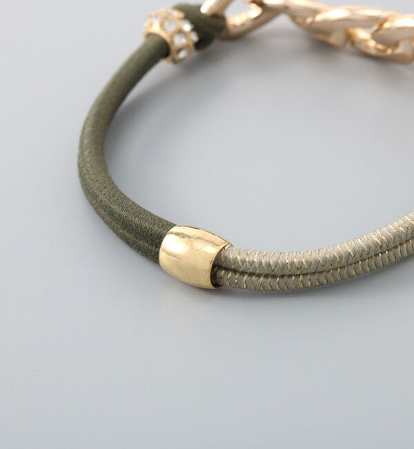 Phoebe「バイカラーチェーンヘアブレス　グリーン」|ブレスレット・バングル|