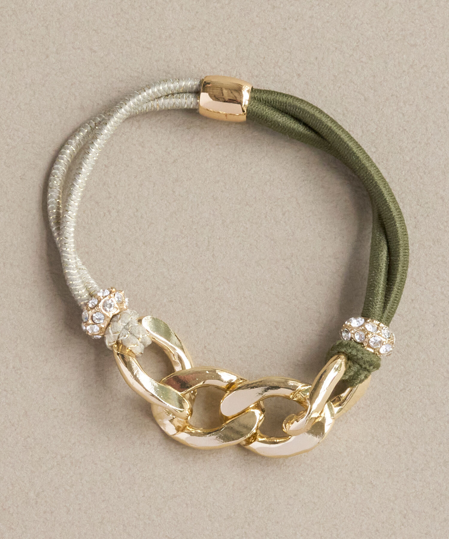 Phoebe「バイカラーチェーンヘアブレス　グリーン」|ブレスレット・バングル|グリーン