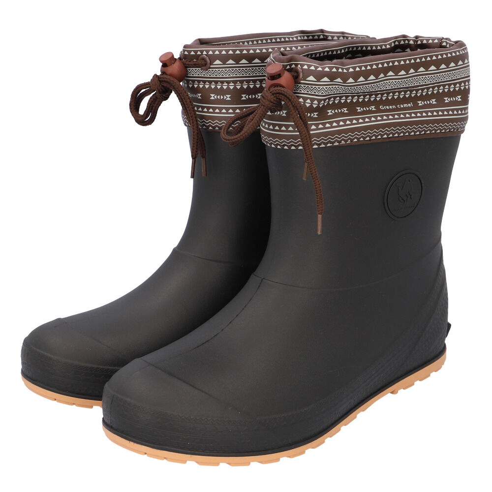 BACKYARD FAMILY「ショートブーツ レディース 通販 メンズ レインシューズ フード付 ショート 長靴 ながぐつ 軽量」|その他|ブラック1