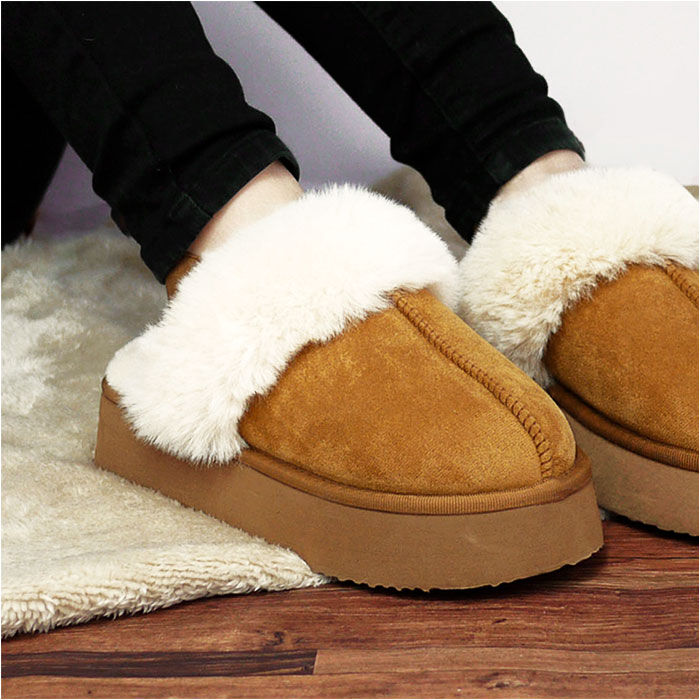 BACKYARD FAMILY「ボア サンダル レディース 通販 フェイクムートンサンダル 外履き つっかけ 秋冬 冬」|サンダル|