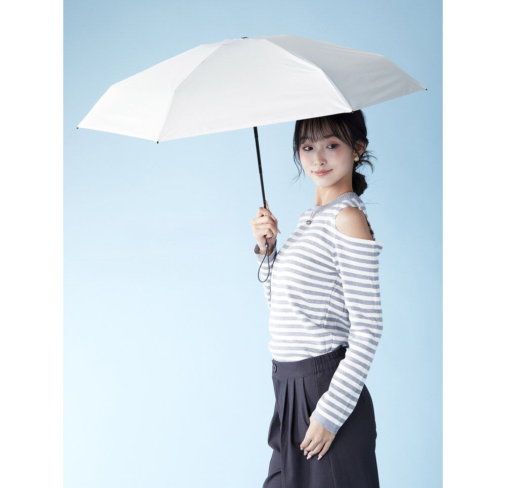 BACKYARD FAMILY「KIZAWA 日傘 折りたたみ 通販 キザワ M50BC065RPI 折りたたみ傘 折りたたみ日傘」|傘|ホワイト1