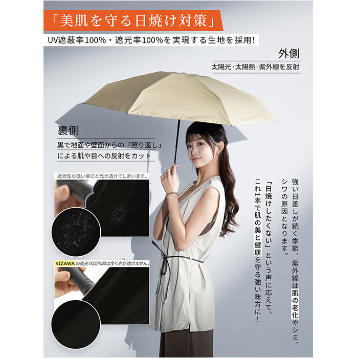 BACKYARD FAMILY「KIZAWA 日傘 折りたたみ 通販 キザワ M50BC065RPI 折りたたみ傘 折りたたみ日傘」|傘|