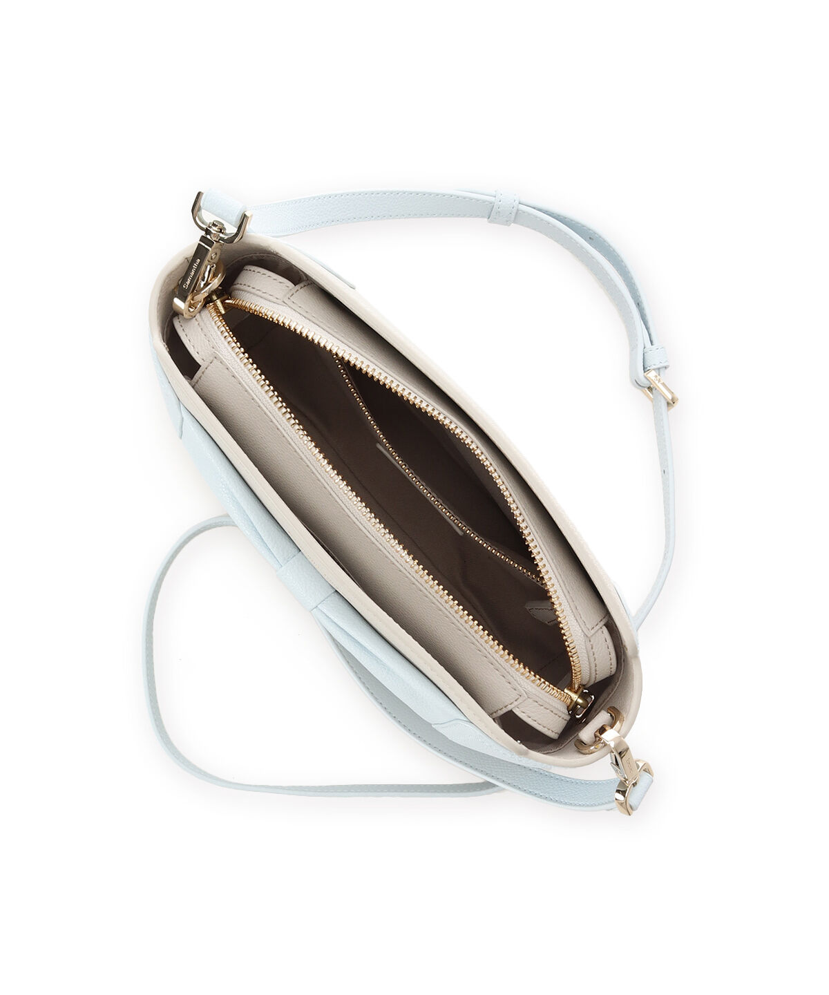 Samantha Thavasa「バイカラーリボンモチーフ スプリットレザーショルダーバッグ」|ショルダー・メッセンジャー|