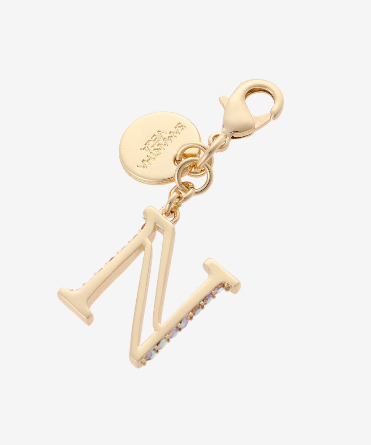 Samantha Vega「サイドビジューイニシャルファスナートップ(N)」|チャーム・キーホルダー|ゴールド