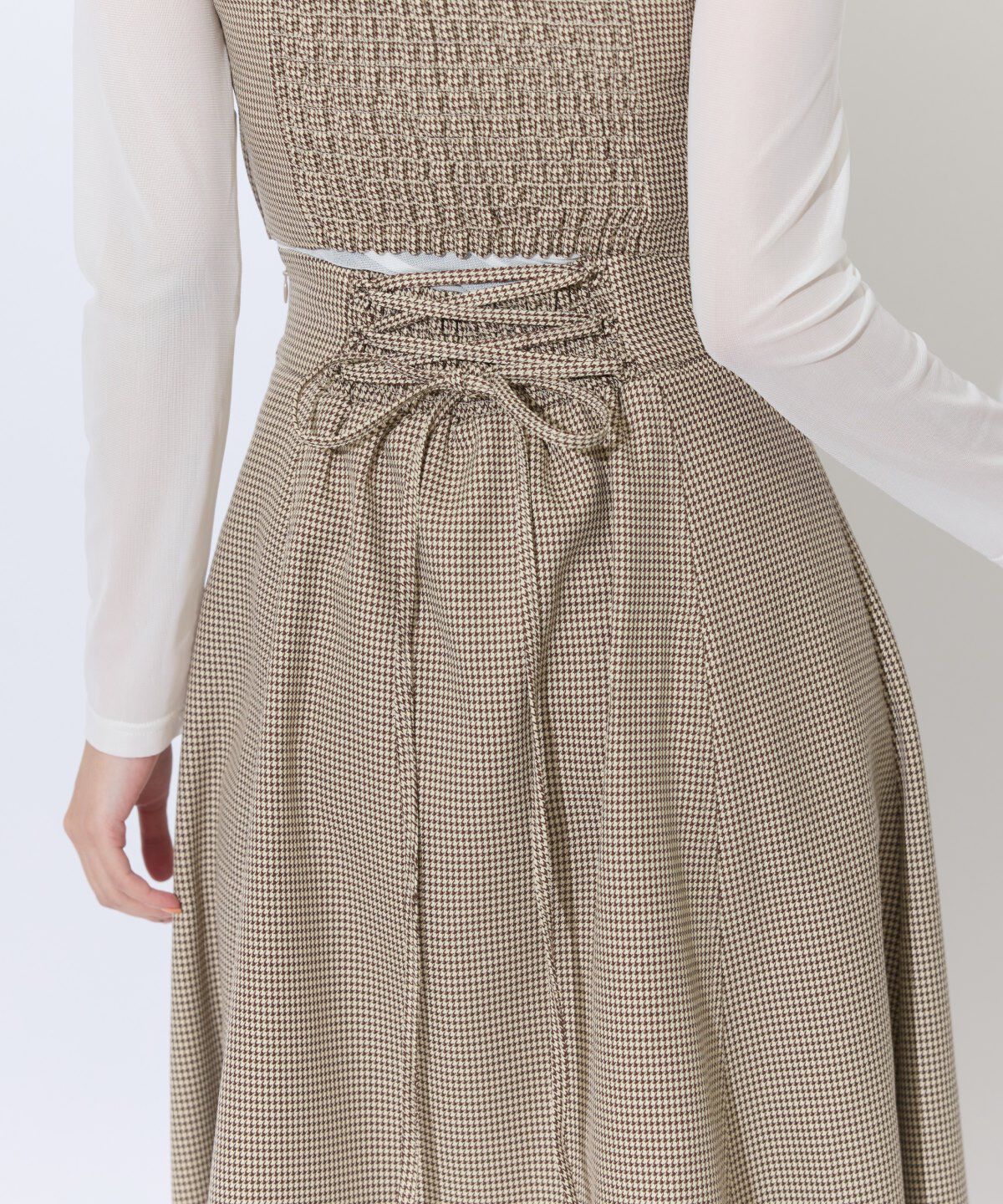 アンドクチュール「千鳥柄クラシカルリボンセットアップ」|ワンピース|