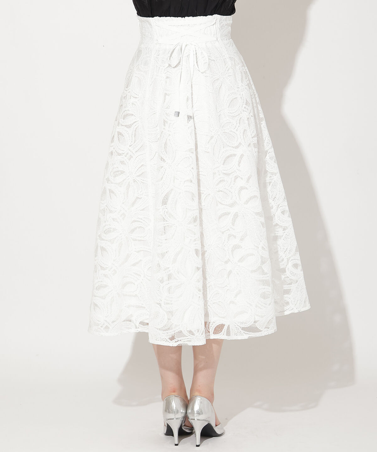 WILLSELECTION「リボンレーススカート」|フレア|