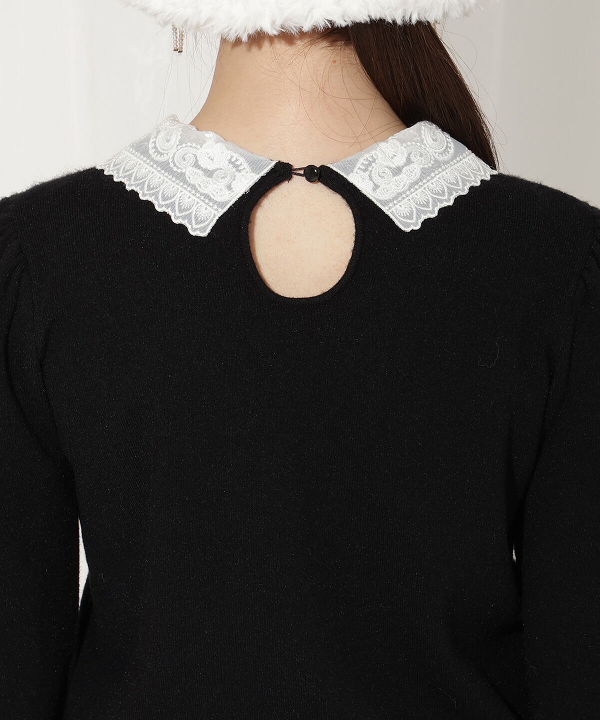 WILLSELECTION「ボリュームスリーブレースカラープルオーバー」|ニット・セーター|