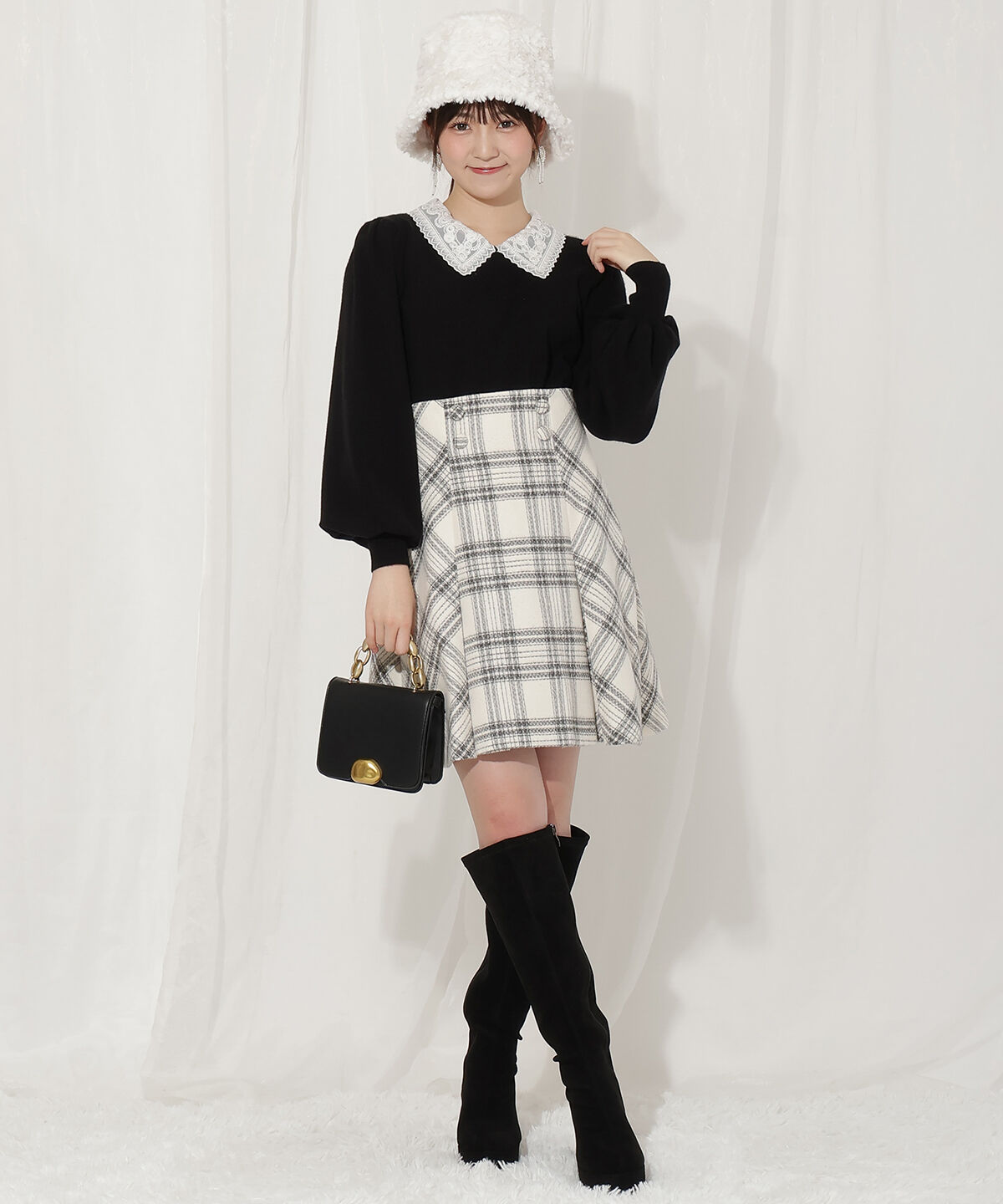 WILLSELECTION「ボリュームスリーブレースカラープルオーバー」|ニット・セーター|