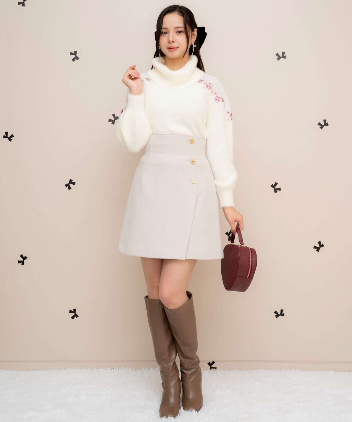 WILLSELECTION「刺繍シャギーニットプルオーバー」|ニット・セーター|