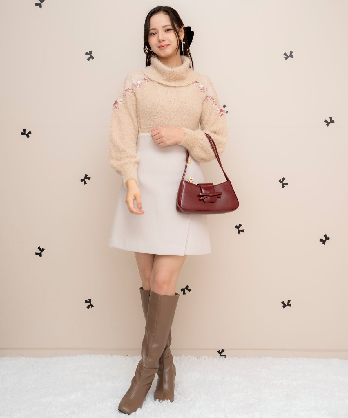 WILLSELECTION「刺繍シャギーニットプルオーバー」|ニット・セーター|