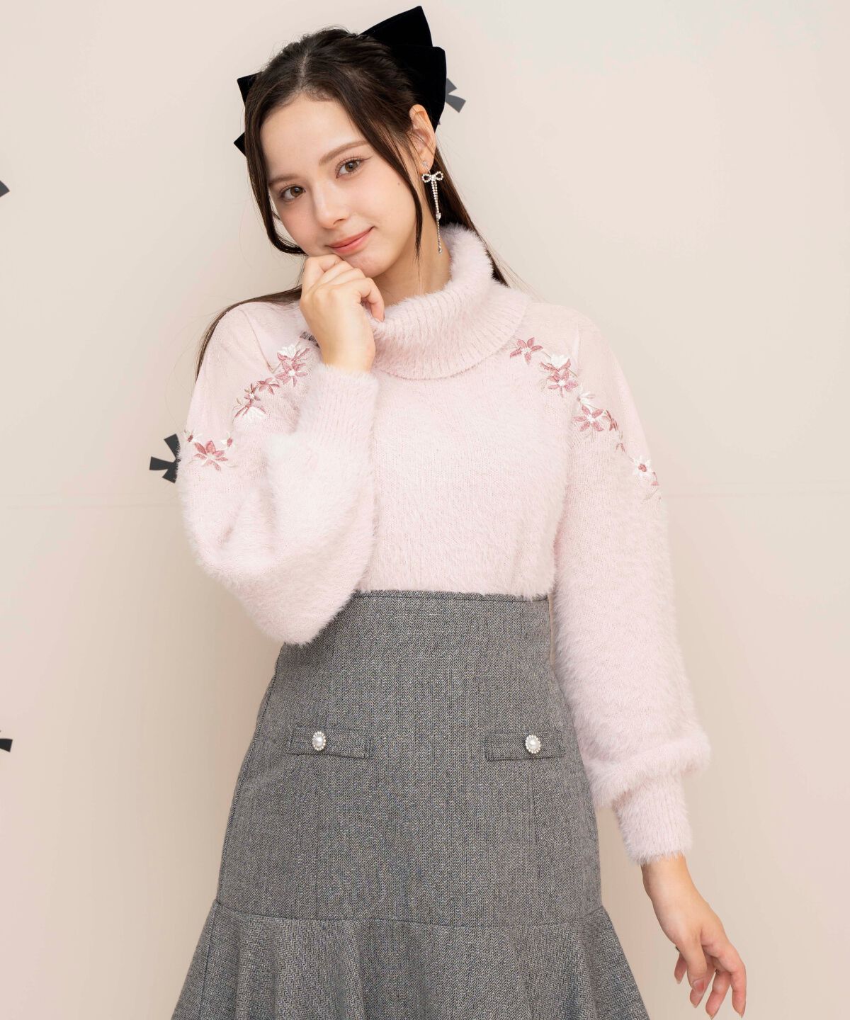 WILLSELECTION「刺繍シャギーニットプルオーバー」|ニット・セーター|