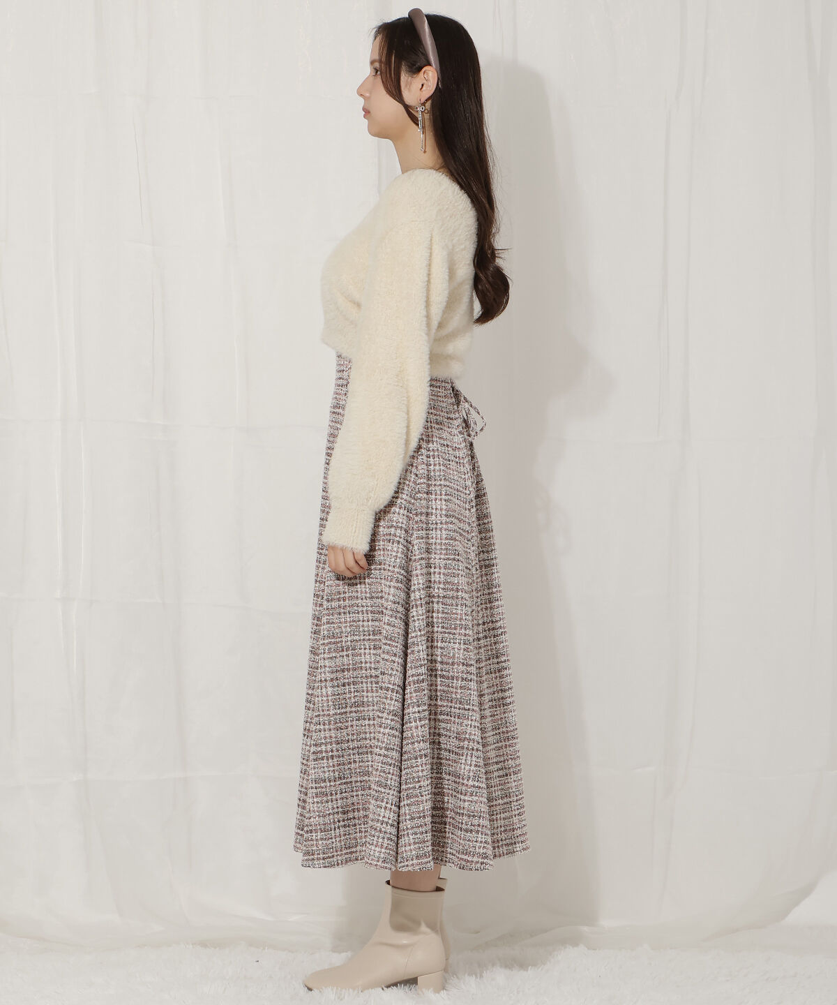 WILLSELECTION「シャギーニット&times;フレアワンピース」|ワンピース|