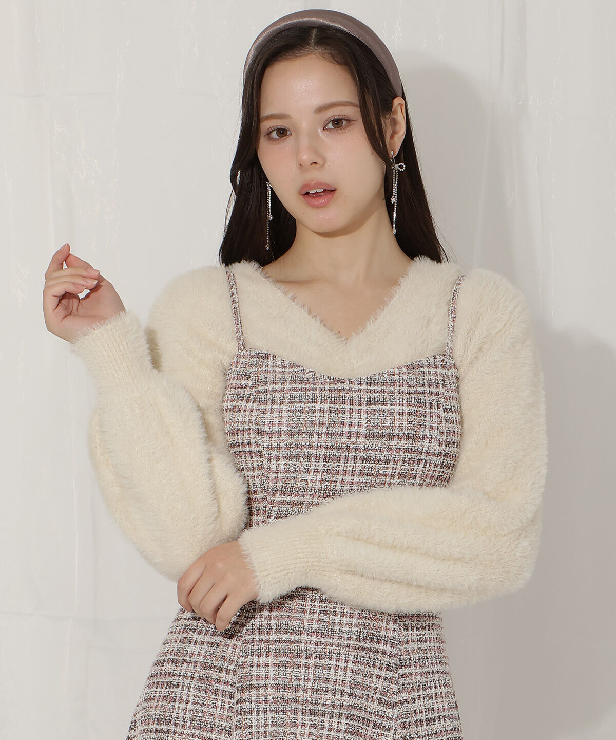 WILLSELECTION「シャギーニット&times;フレアワンピース」|ワンピース|