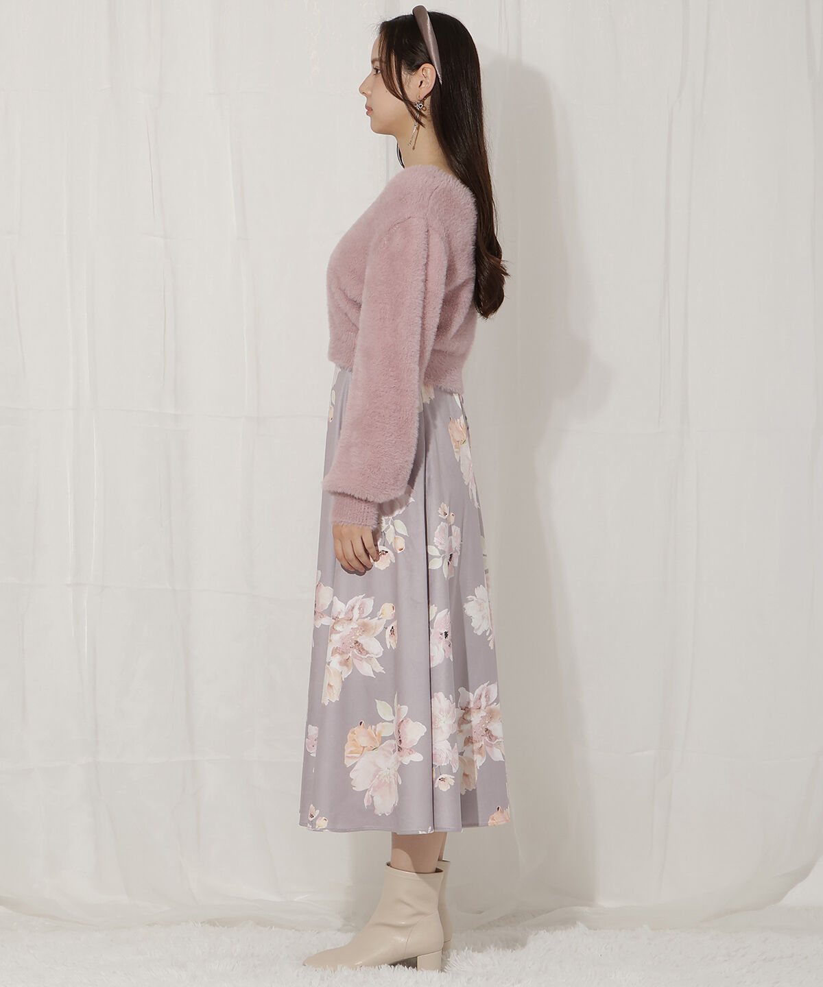 WILLSELECTION「シャギーニット&times;フレアワンピース」|ワンピース|