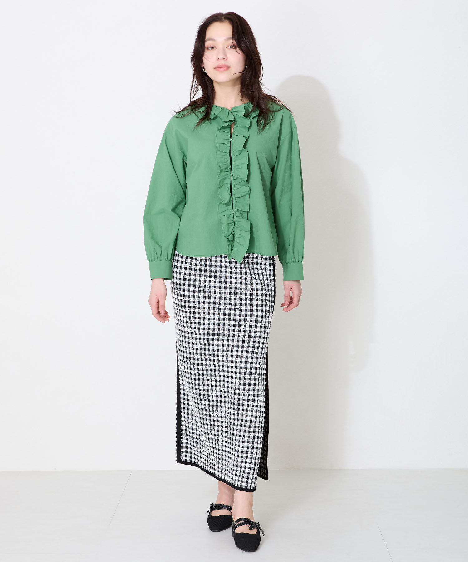 ORiental TRaffic「●2025春夏新作●ニット&times;リボンミュールパンプス/51120 パンプス ミュール ニット 人気 売れてる」|パンプス|