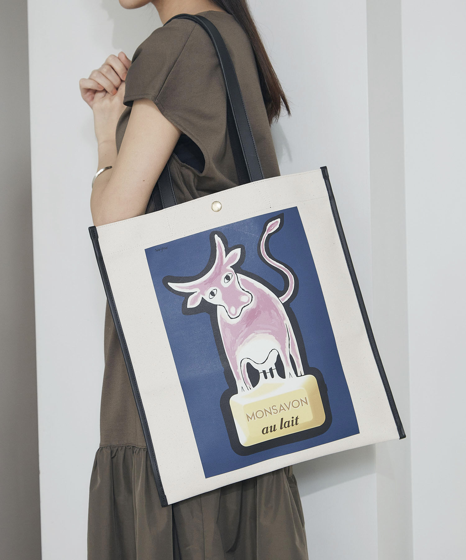 TOPKAPI BREATH「サヴィニャック &times; Breath TOPKAPI アート プリント フラット オーガニックキャンバス トート バッグ」|トートバッグ|ブルー