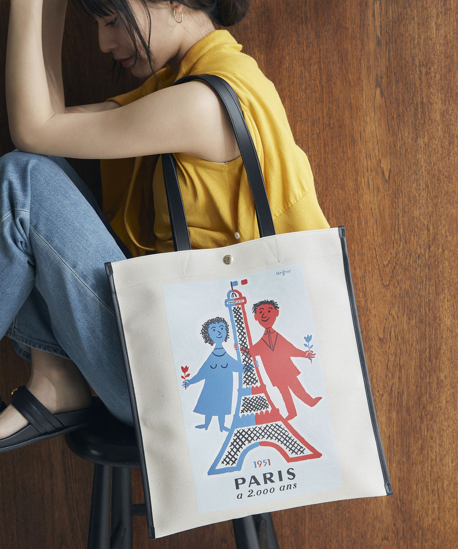 TOPKAPI BREATH「サヴィニャック &times; Breath TOPKAPI アート プリント フラット オーガニックキャンバス トート バッグ」|トートバッグ|レッド