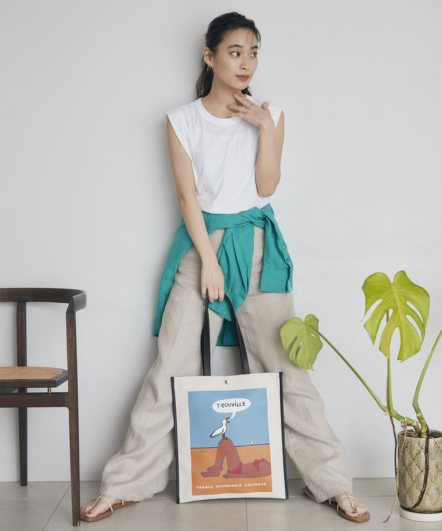 TOPKAPI BREATH「サヴィニャック &times; Breath TOPKAPI アート プリント フラット オーガニックキャンバス トート バッグ」|トートバッグ|