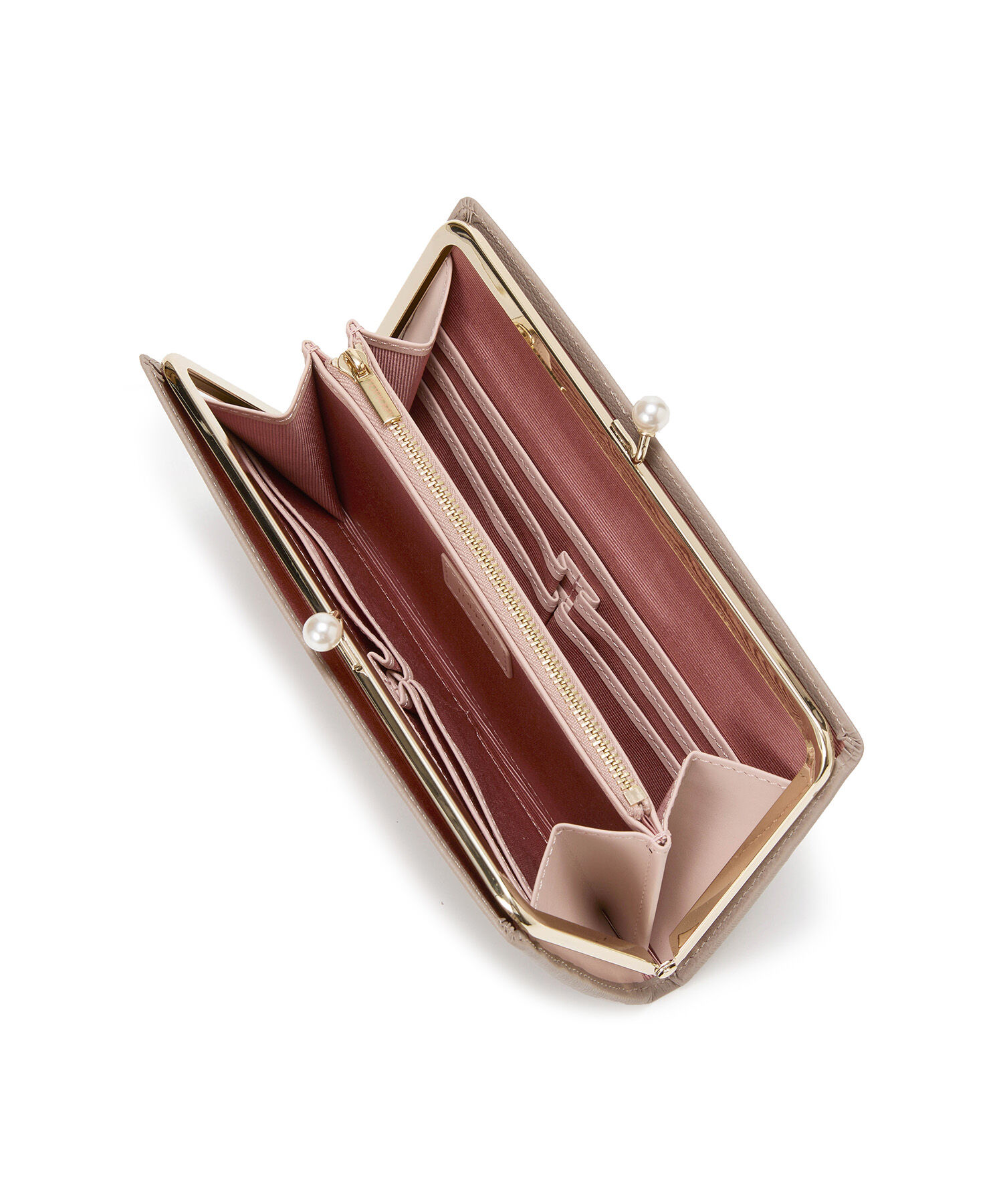 TOPKAPI 「【TOPKAPI】シュリンクレザー パール がま口 長財布」|財布|