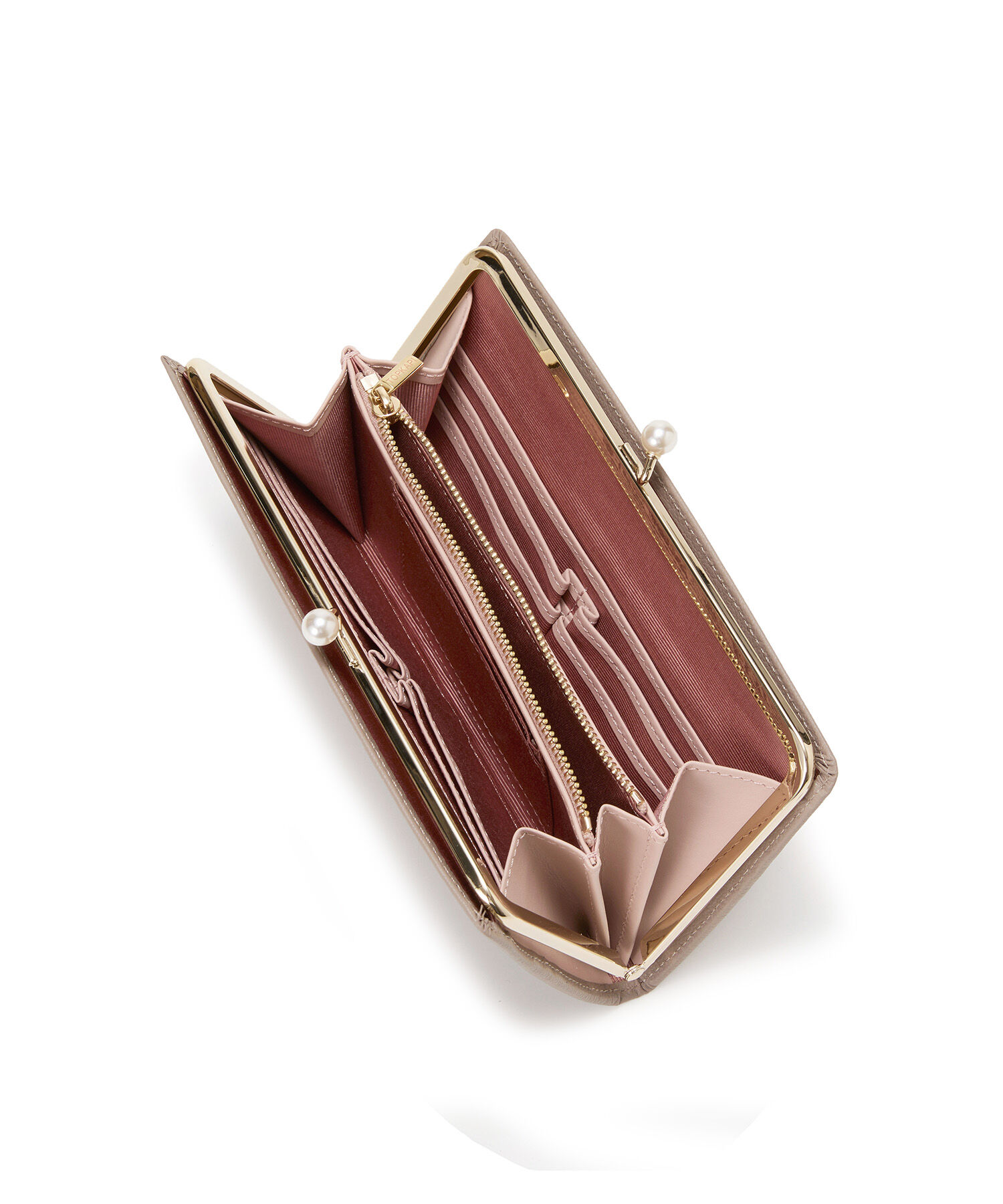 TOPKAPI 「【TOPKAPI】シュリンクレザー パール がま口 長財布」|財布|