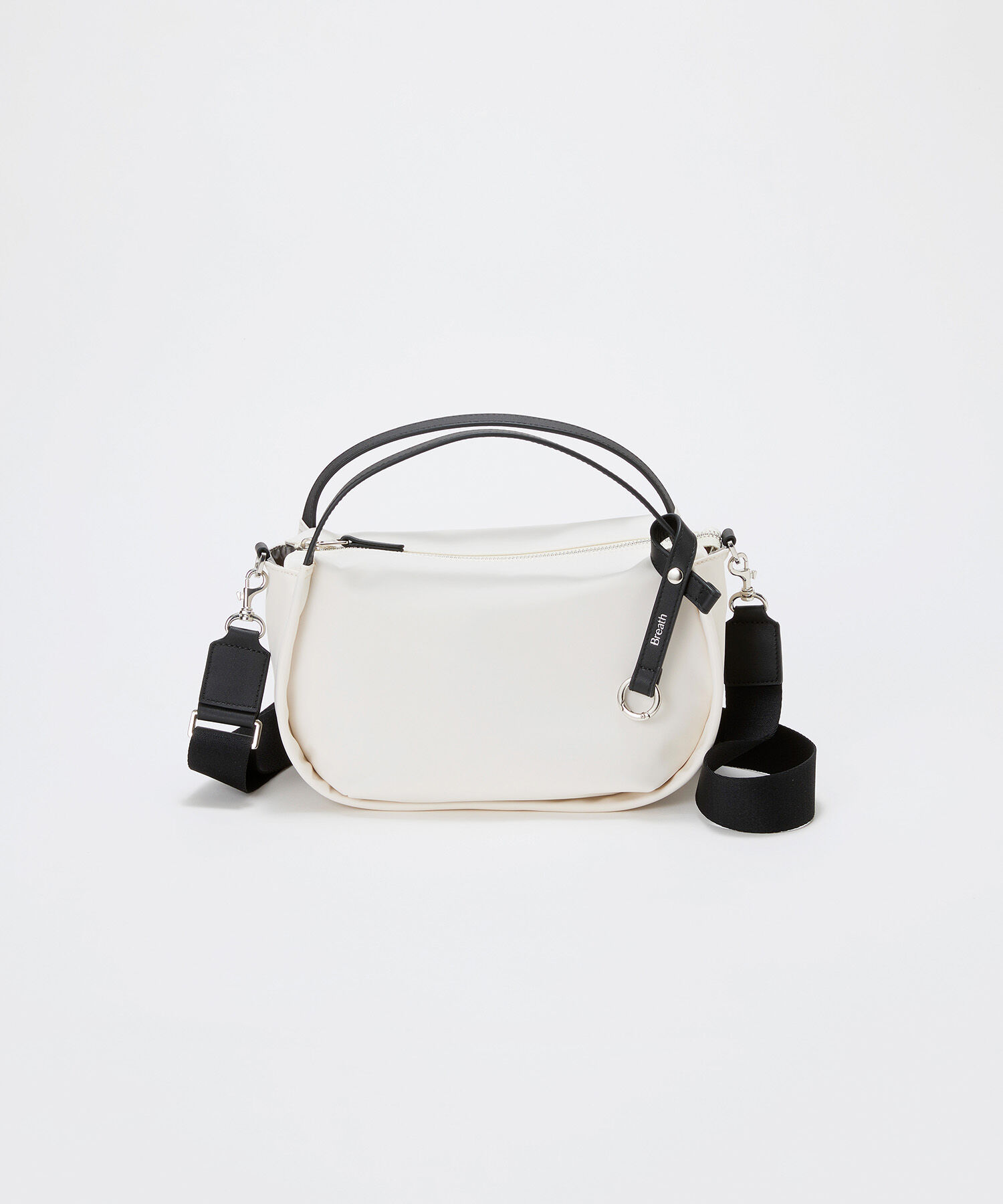 TOPKAPI BREATH「【Breath TOPKAPI】【撥水】ツヤ ナイロン ショルダー付き ラウンド トートバッグ」|トートバッグ|クリーム