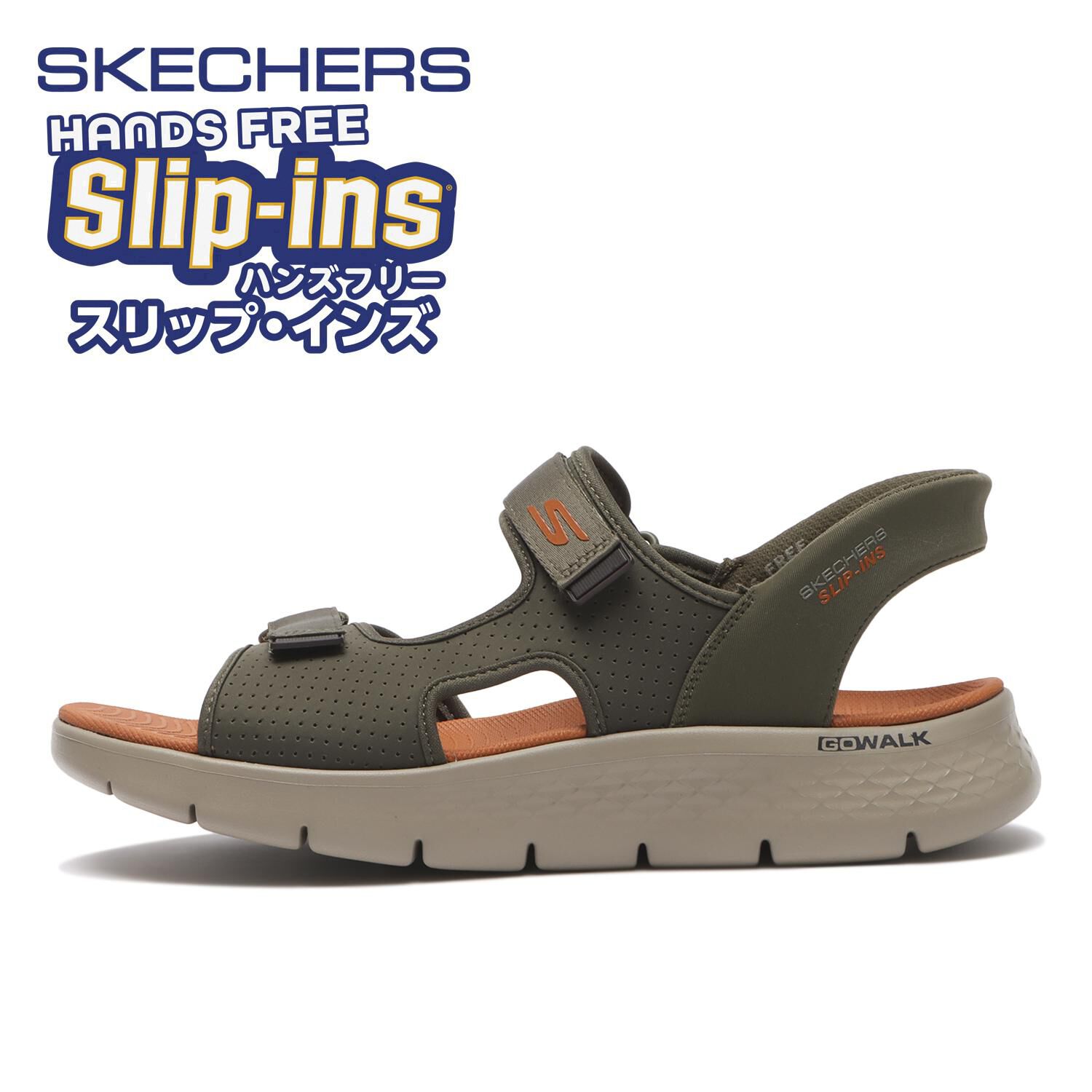 SKECHERS「【SKECHERS】GO WALK FLEX SD - EASY ENTRY」|サンダル|カーキ