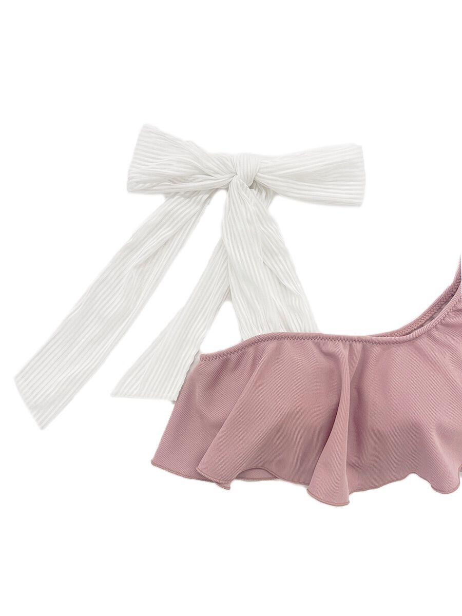 PEAK&PINE「無地リブ素材フレアワンショルダービキニ」|ビキニ|