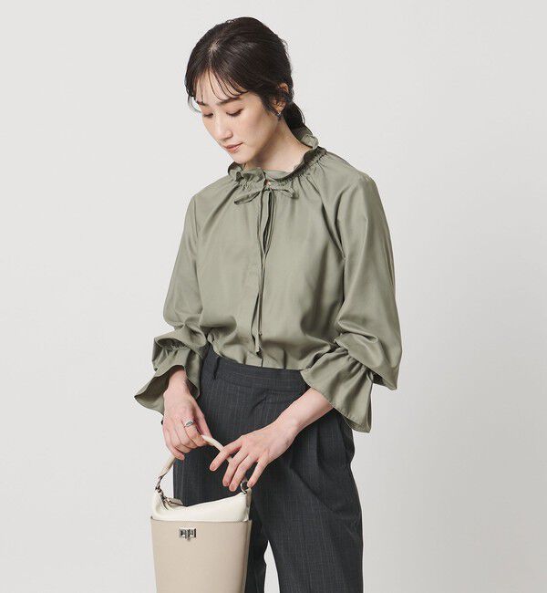 UNITED ARROWS「フリルカラー フレアスリーブ ブラウス」|シャツ・ブラウス|OLIVE