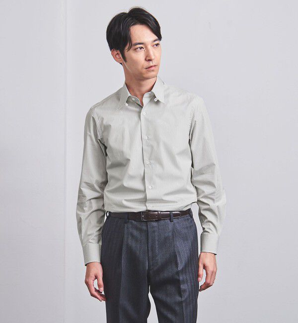 UNITED ARROWS「LEGGIUNO/グレーストライプ タブカラーシャツ」|シャツ・ブラウス|