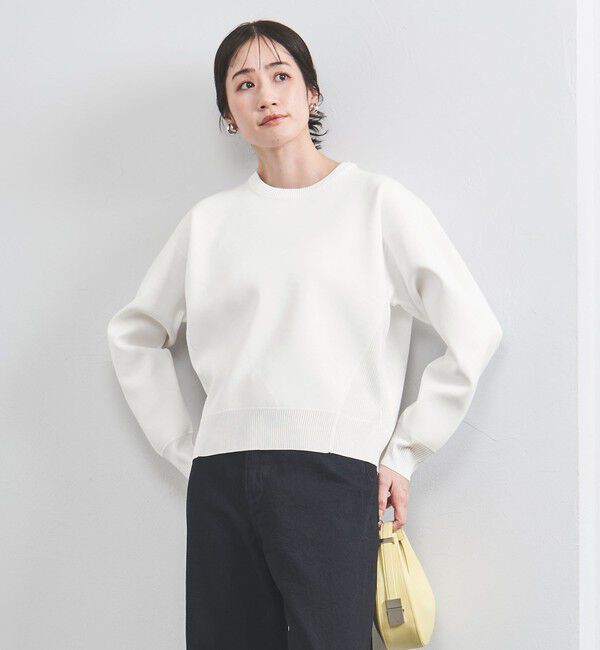 UNITED ARROWS「スウェットライク クルーネック ニットプルオーバー」|ニット・セーター|