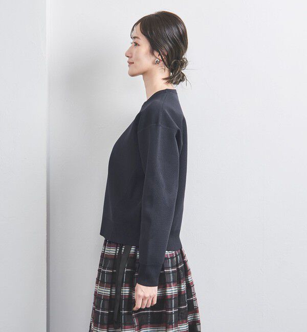 UNITED ARROWS「スウェットライク クルーネック ニットプルオーバー」|ニット・セーター|