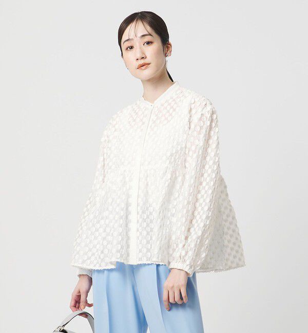 UNITED ARROWS「ラメ ドットジャガード ブラウス」|シャツ・ブラウス|