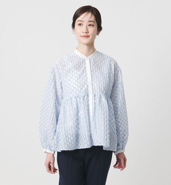 UNITED ARROWS「ラメ ドットジャガード ブラウス」|シャツ・ブラウス|