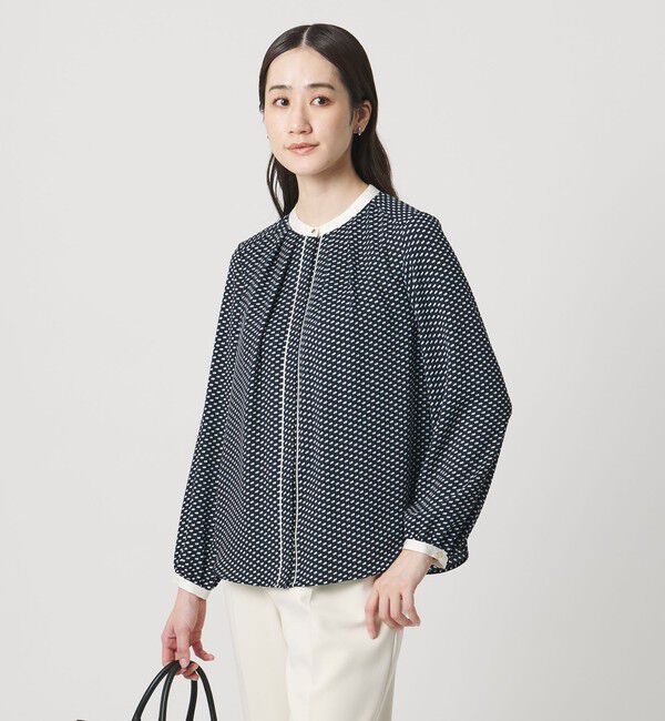 UNITED ARROWS「バイカラー パイピング ブラウス ‐ウォッシャブル‐」|シャツ・ブラウス|