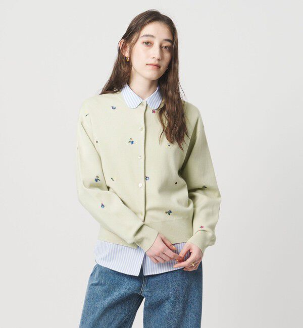 UNITED ARROWS「フラワー エンブロイダリー カーディガン」|カーディガン|