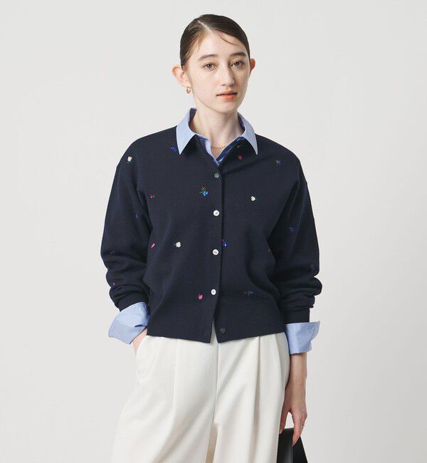 UNITED ARROWS「フラワー エンブロイダリー カーディガン」|カーディガン|