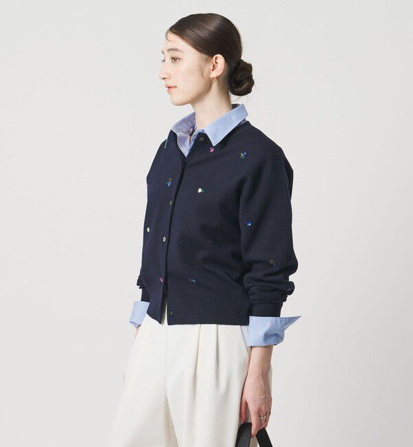 UNITED ARROWS「フラワー エンブロイダリー カーディガン」|カーディガン|