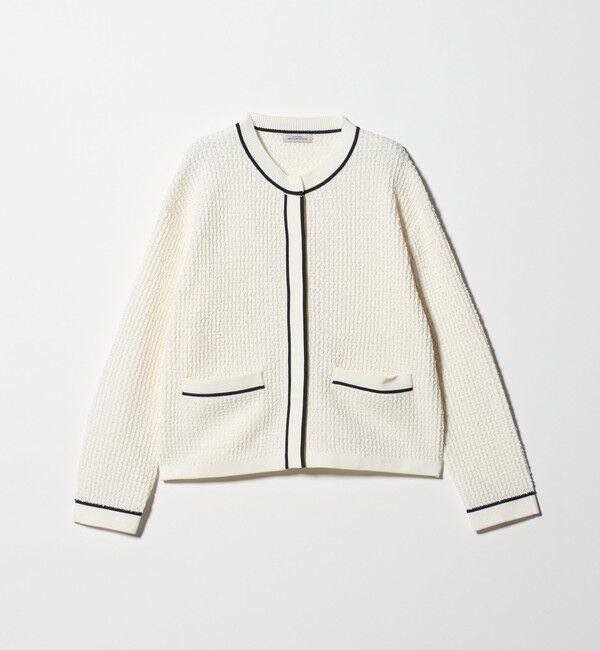 UNITED ARROWS green label relaxing「パイピング ノーカラー ニット カーディガン」|カーディガン|