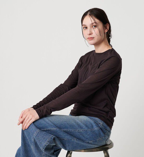 BEAUTY&YOUTH UNITED ARROWS「コットンナイロン天竺 シアー クルーネック Tシャツ」|Tシャツ・カットソー|