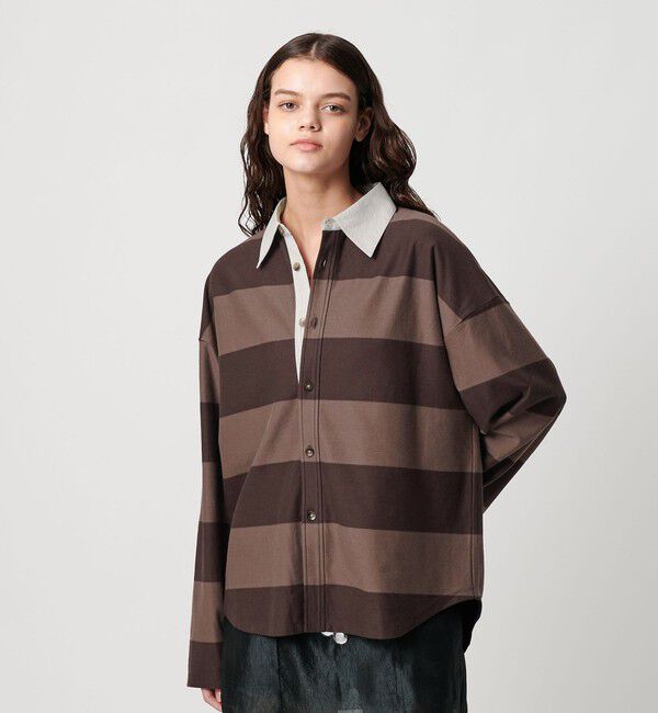 ATTISESSION「＜ATTISESSION＞コットン ビッグ ラグビー シャツ」|Tシャツ・カットソー|DK.BROWN